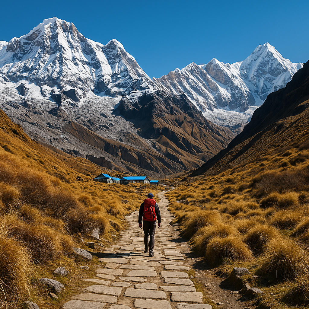 Trekking Annapurna Base Camp con vistas al Santuario del Annapurna en el Himalaya