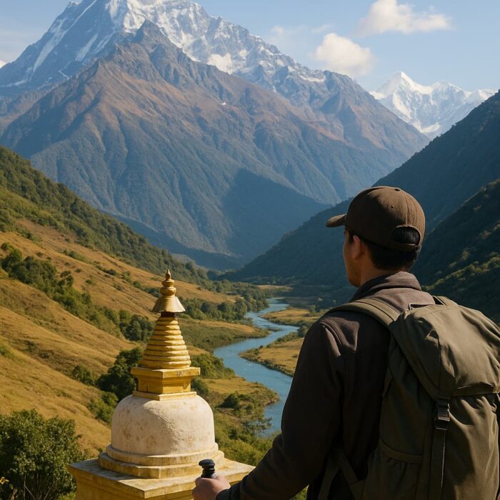 senderismo en Nepal a través de rutas de montaña y paisajes del Himalaya